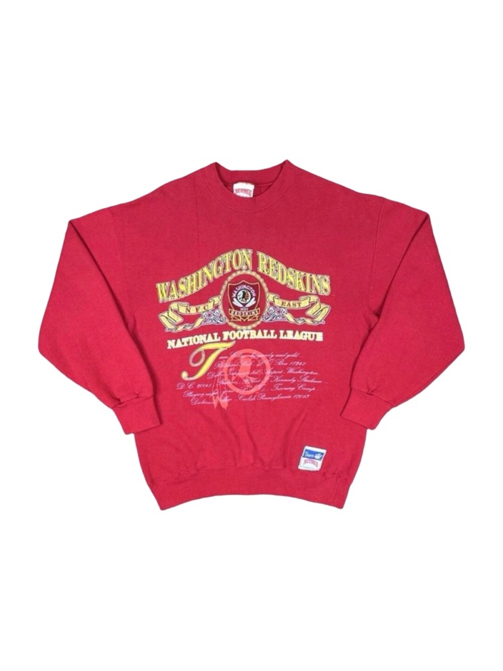 Vintage Nutmeg Mills Washington Redskins NFC East Crew Neck Sweatshirt - Large